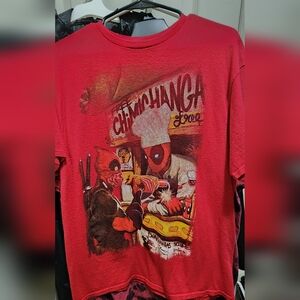 Red Graphic T-Shirt with Comic Print